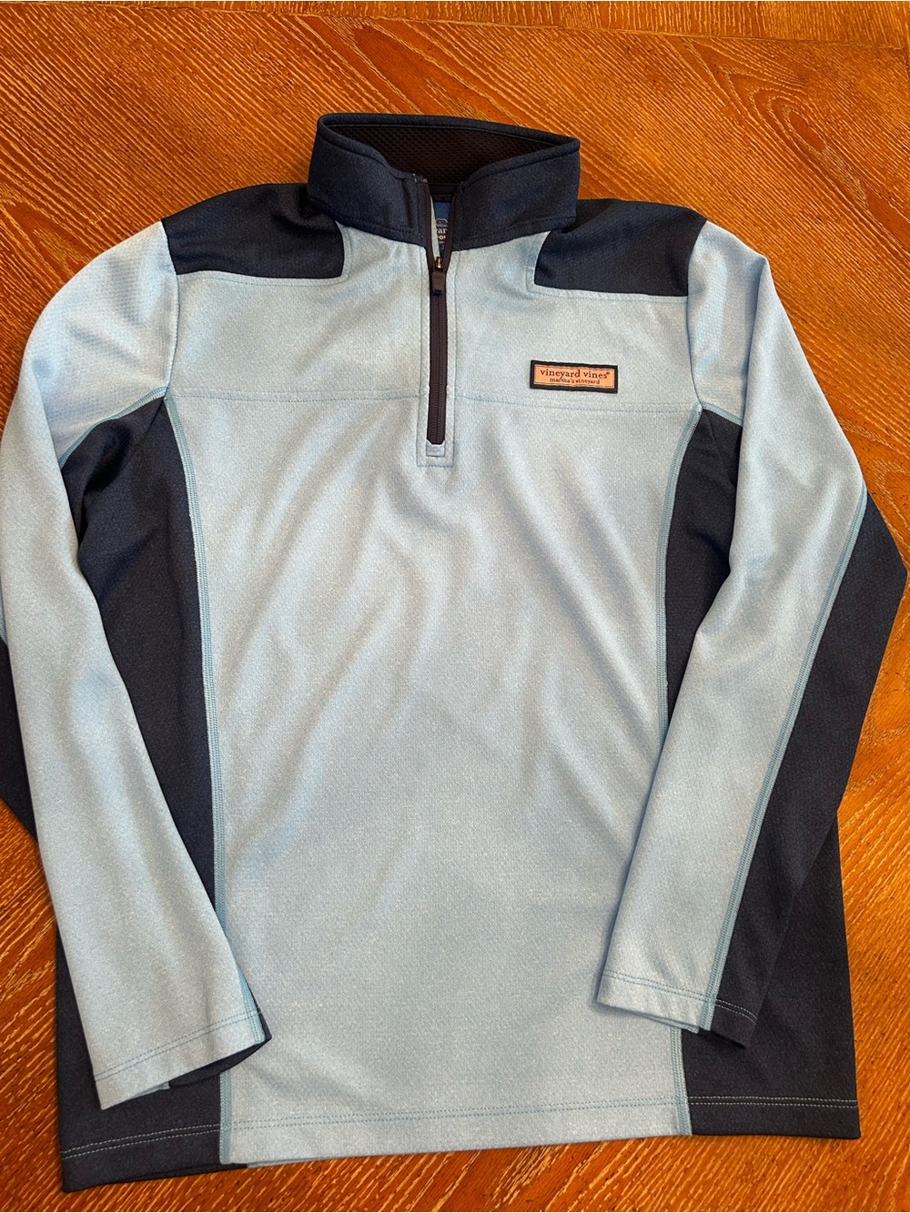 Vineyard Vines boys  Light Blue and Navy Quarter-Zip Pullover Sweater